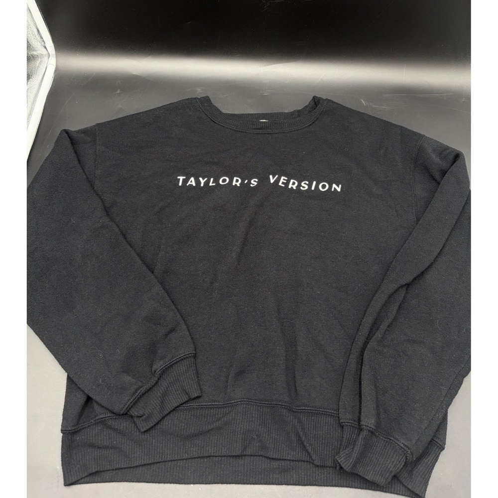 Taylor Swift Womens Taylors Version Black Crewneck Sweatshirt Large Swiftie